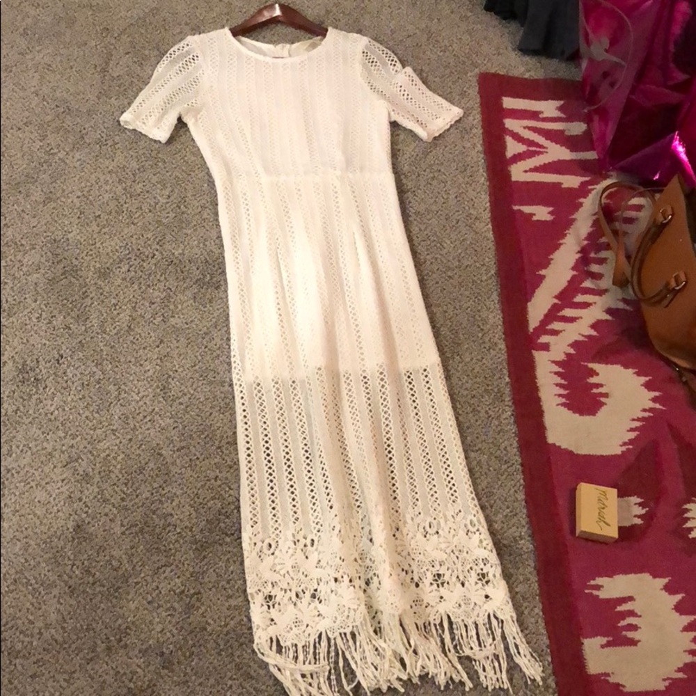JOA Maxi dress with fringe detailing